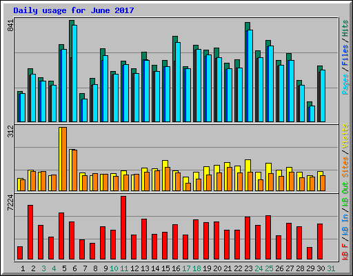 Daily usage for June 2017