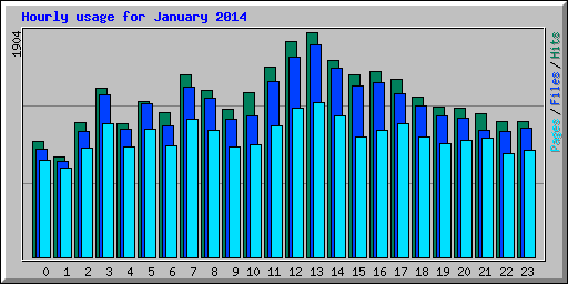 Hourly usage for January 2014